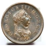 1806 - Copper Penny of King George III. P&P Group 1 (£14+VAT for the first lot and £1+VAT for