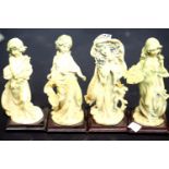 Four signed Capodimonte figurines. Not available for in-house P&P. Condition Report: No cracks,