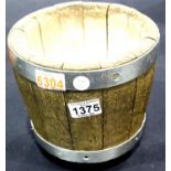 Wood and metal pot or cheese mould, H: 20 cm. P&P Group 2 (£18+VAT for the first lot and £3+VAT
