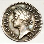 1687 - Silver Maundy Twopence of King James II. P&P Group 1 (£14+VAT for the first lot and £1+VAT