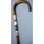 Hallmarked silver mounted bamboo effect antique walking cane. P&P Group 2 (£18+VAT for the first lot