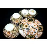 Royal Crown Derby pieces to include pattern 2451 cups and saucers, Derby Posies bowl and an Ashworth