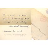 ** WITHDRAWN** Handwritten Winston Churchill letter to T Murdoch dated 30th November 1948 on House