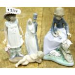 Four figurines of Nao, 2 girls, cherub and a couple. P&P Group 2 (£18+VAT for the first lot and £3+