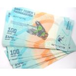 Twenty-five Madagascar uncirculated consecutive notes, 100 Zato. P&P Group 1 (£14+VAT for the