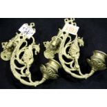 Pair of hinged dragon wall sconces. P&P Group 2 (£18+VAT for the first lot and £3+VAT for subsequent
