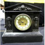 Antique Victorian slate clock, dial marked Ollivant and Botsford Paris. Not available for in-house