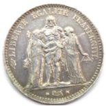 1875 - Silver 5 Francs - French republic. P&P Group 1 (£14+VAT for the first lot and £1+VAT for