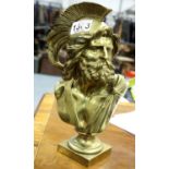 19th century Grand Tour gilt bronze bust of Hercules, H: 26 cm. P&P Group 2 (£18+VAT for the first