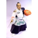 Japanese figure of a standing Samauri warrior H: 28 cm. P&P Group 3 (£25+VAT for the first lot