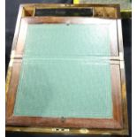 Mahogany brass bound writing slope with leather interior, 35 x 22 cm. P&P Group 3 (£25+VAT for the