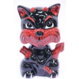 Lorna Bailey cat Devil Cat, H: 12 cm.P&P Group 1 (£14+VAT for the first lot and £1+VAT for