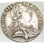 1787 - Silver Shilling of King George III. P&P Group 1 (£14+VAT for the first lot and £1+VAT for