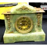 Large Ansonia American onyx chiming mantel clock. Not available for in-house P&P