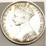 1849 - Silver "Godless" Florin of Queen Victoria (Gothic style). P&P Group 1 (£14+VAT for the