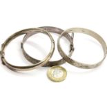 Three hallmarked silver bangles, combined 55g. P&P Group 1 (£14+VAT for the first lot and £1+VAT for