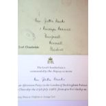 1968 invitation to a Buckingham Palace Garden Party, with envelope from the Lord Chamberlain. P&P