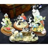 Seven Border fine arts and other figurines of collie dogs and birds. Not available for in-house P&P