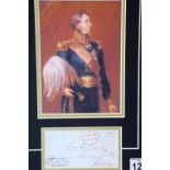 Sir Hussey Vivian, framed signature and print, with CoA from Universal Autograph Collectors' Club,