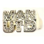 Gold plated on 925 silver Man Utd ring, size W. P&P Group 1 (£14+VAT for the first lot and £1+VAT