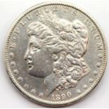 1890 - USA Silver Morgan dollar. P&P Group 1 (£14+VAT for the first lot and £1+VAT for subsequent