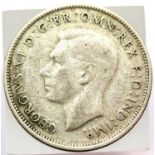1947 - Silver Florin of Australia under King George VI. P&P Group 1 (£14+VAT for the first lot