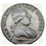 1788 - John Wilkinson Iron Master Copper Token. P&P Group 1 (£14+VAT for the first lot and £1+VAT
