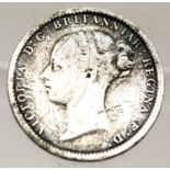 1883 -Silver Threepence of Queen Victoria. P&P Group 1 (£14+VAT for the first lot and £1+VAT for