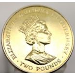 1997 - Guernsey - Coronation anniversary - Two pound coin. P&P Group 1 (£14+VAT for the first lot