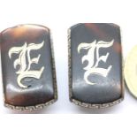 Tortoiseshell and gold plated cufflinks. P&P Group 1 (£14+VAT for the first lot and £1+VAT for