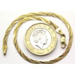9ct gold flat bracelet, 1.6g. P&P Group 1 (£14+VAT for the first lot and £1+VAT for subsequent lots)