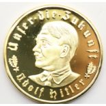 1933 - Gold Plated Token Reich Eagle and Adolf Hitler. P&P Group 1 (£14+VAT for the first lot and £