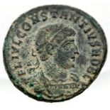 Constantius - Roman Empire Standing legionary soldiers with standards in between - Minted in