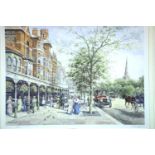 JL Chapman limited edition print of Edwardian Lord Street, Southport, 123 / 750, 35 x 48 cm. Not