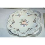 Large Edelstein floral plate and a hand painted continental example. Not available for in-house P&P
