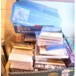 Box of mixed DVDs and CDs, mixed types and genres. Not available for in-house P&P.