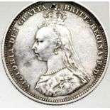 1887 - Silver Shilling of Queen Victoria. P&P Group 1 (£14+VAT for the first lot and £1+VAT for