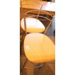 Two metal framed/wooden breakfast stools. Not available for in-house P&P