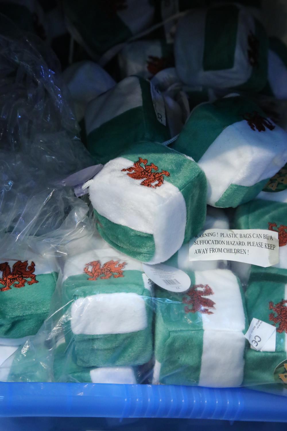 Large quantity of car hanging sponges of the Welsh national emblem. Not available for in-house P&P