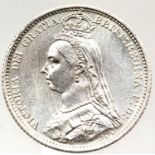 1887 - Silver Sixpence of Queen Victoria. P&P Group 1 (£14+VAT for the first lot and £1+VAT for