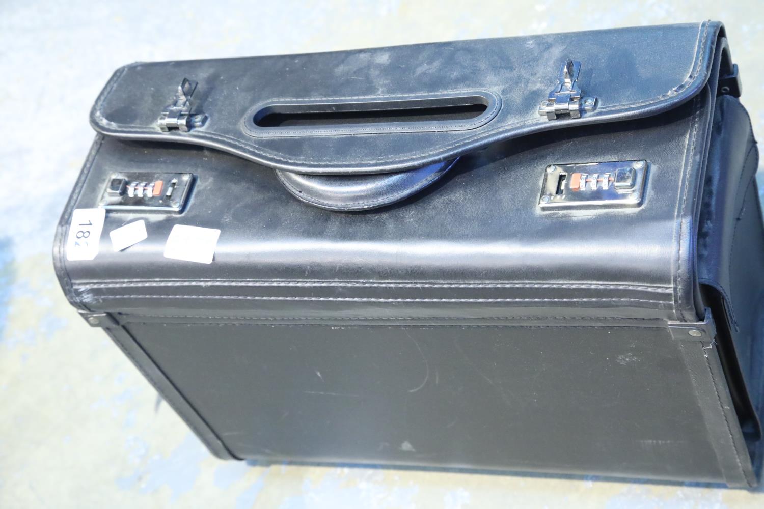 Black Attache case with combination lock "000". Not available for in-house P&P