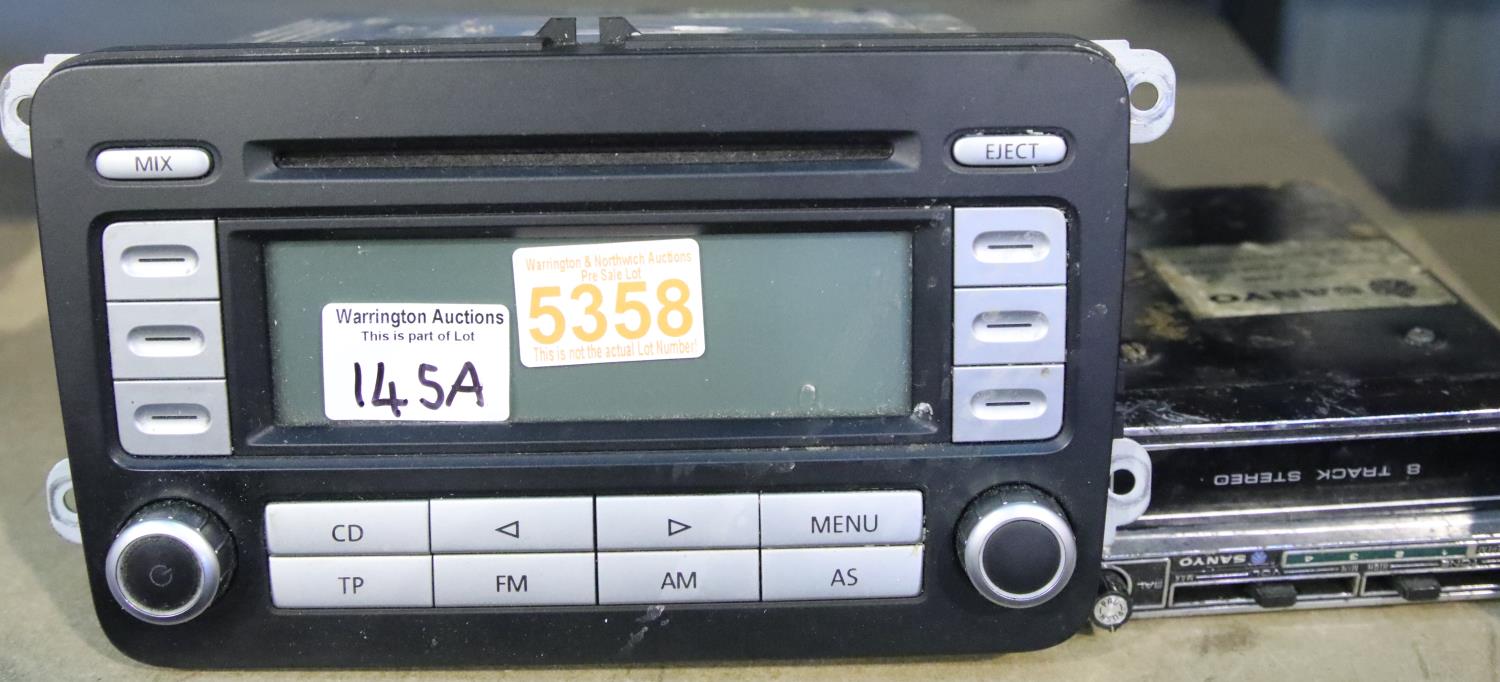 UW RCD 300 car CD/radio and Sanyo FT888 8 track cartridge player. Not available for in-house P&P