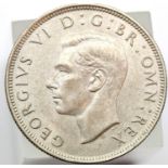 1945 - Silver Half Crown of King George VI. P&P Group 1 (£14+VAT for the first lot and £1+VAT for