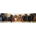 Fourteen new and nearly new ladies leather handbags. P&P Group 3 (£25+VAT)