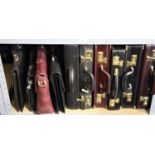 Twelve mixed leather briefcases. Not available for in-house P&P