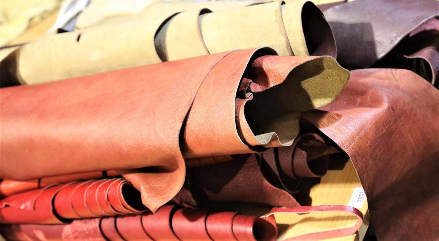 Quantity of rolled brown leather. Not available for in-house P&P