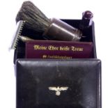 WWII German Shaving Kit, made up from a British Army Shaving Brush Dated 1944, a German razor,