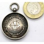 Silver boxed 1911 Derby & District Swimming and Life Saving Association, medal, 9.3g. P&P Group
