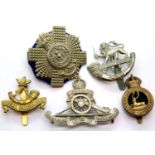 Five British Territorial Cap Badges. P&P Group 1 (£14+VAT for the first lot and £1+VAT for