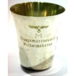 WWII Kriegsmarine Engraved Goblet for the Naval Dockyard, Wilhelmshaven. P&P Group 1 (£14+VAT for